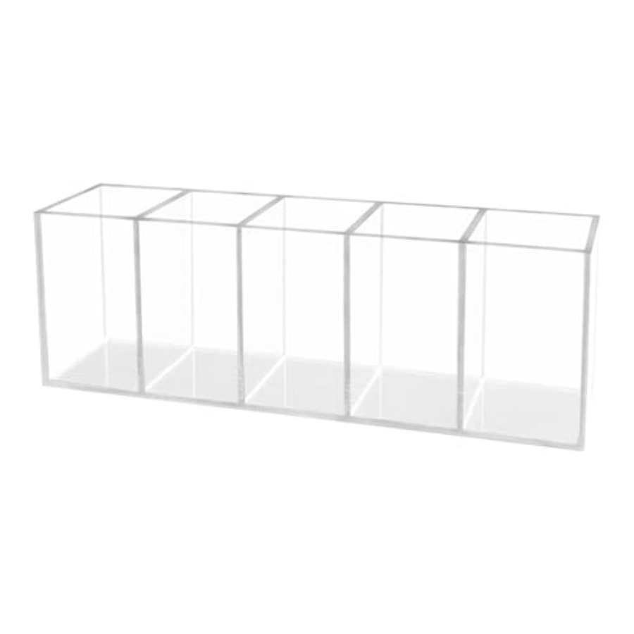 Pen Holder Organizer - Acrylic Clear Pen Holder 5 Compartments