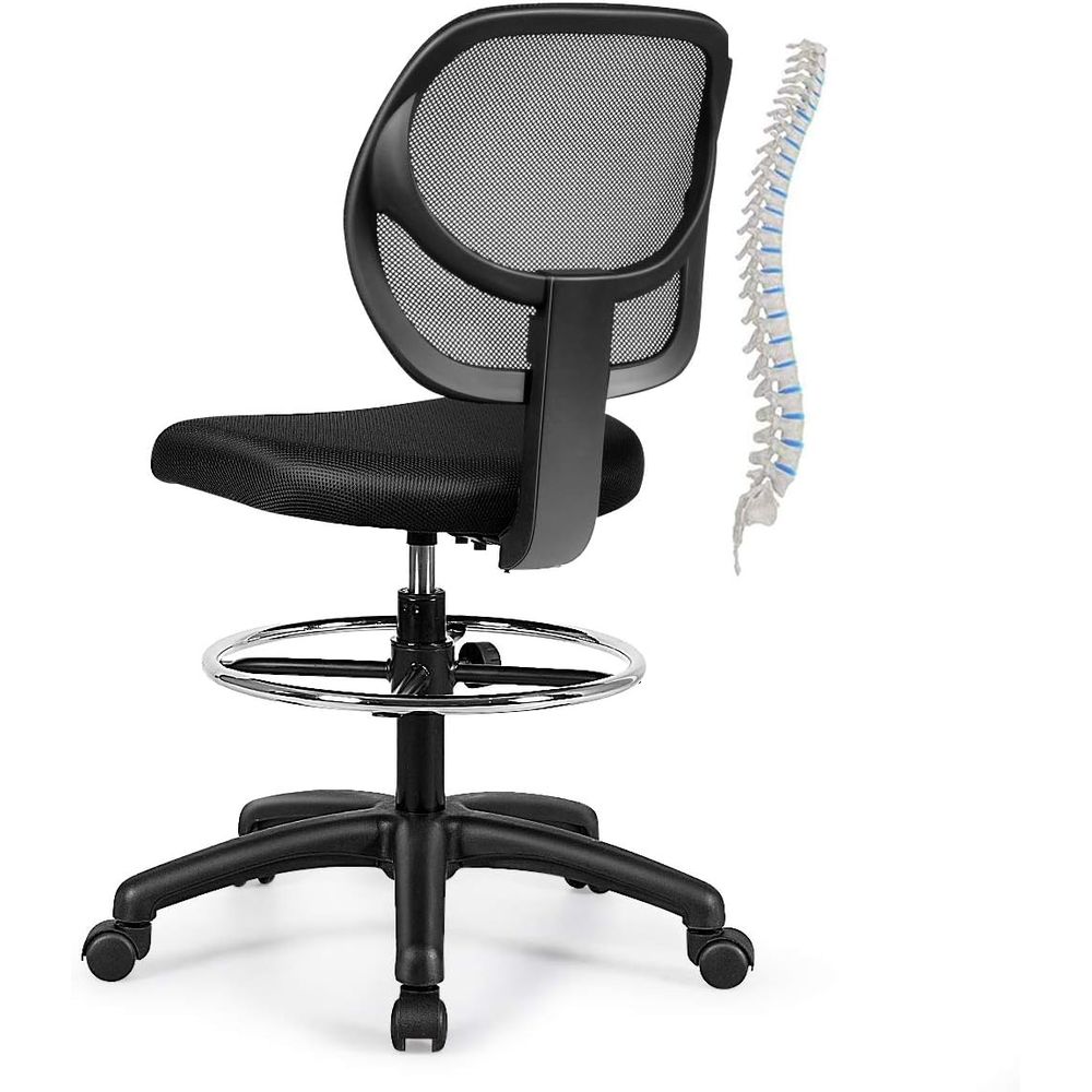 Home Office Kitchen - Ergonomic Black Mesh Swivel Office Chair