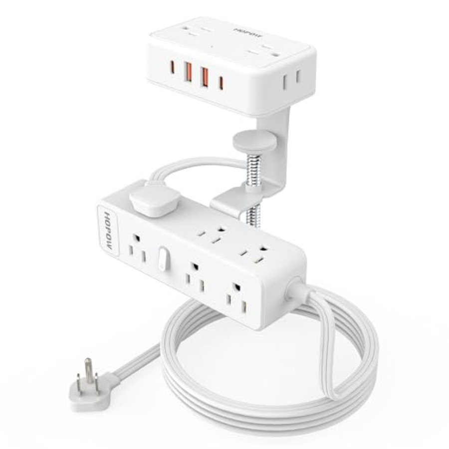 Power Strip Desk - Dual Layer Desk Clamp Power Strip