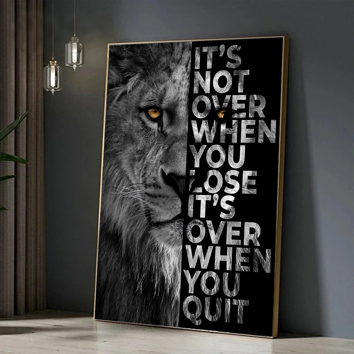 Home Office Industrial Style - Industrial Style Motivational Tiger Collage Art