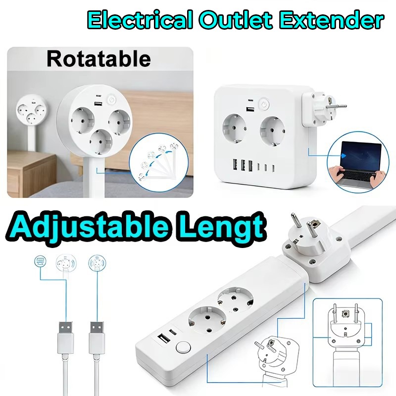 Power Strip Desk - 4 Styles Electrical Outlet Extender Plug