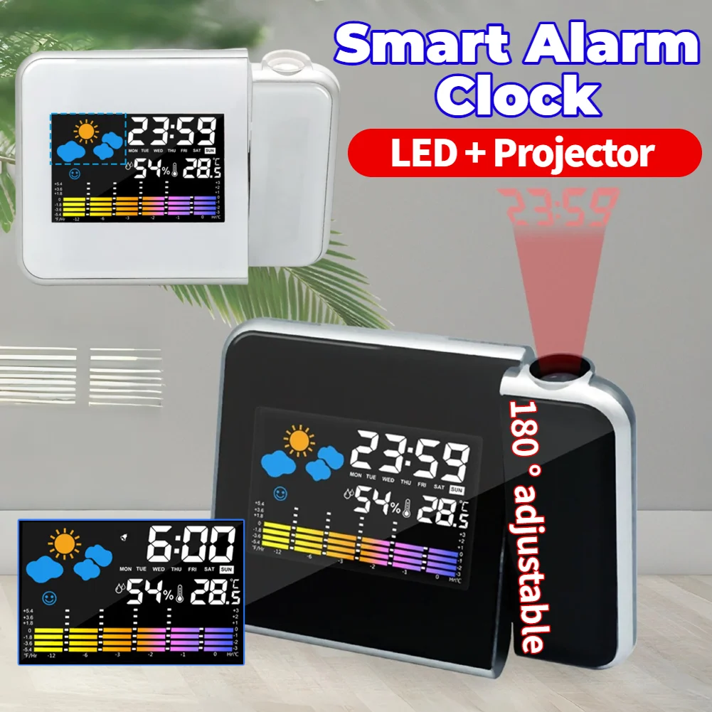 Led Desk Clock - Projection Clock Digital LED Projector with