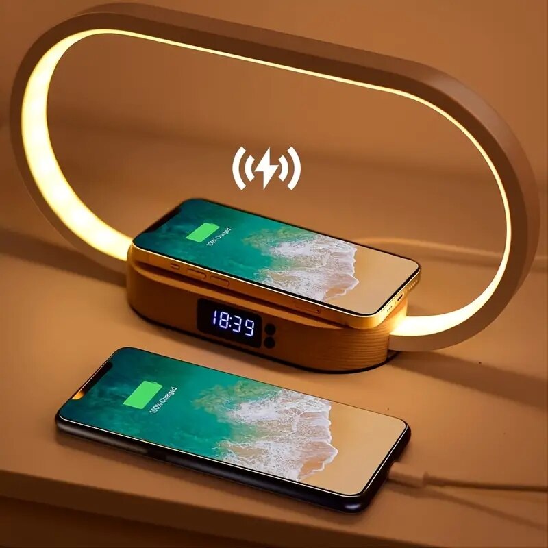 Led Desk Clock - Multifunction Wireless Charger Pad Stand Clock