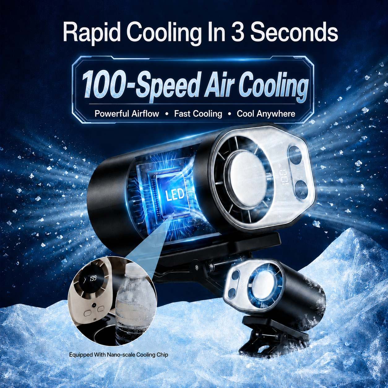 Home Office Setup - Semiconductor Cooling Clip on Fan Intelligent
