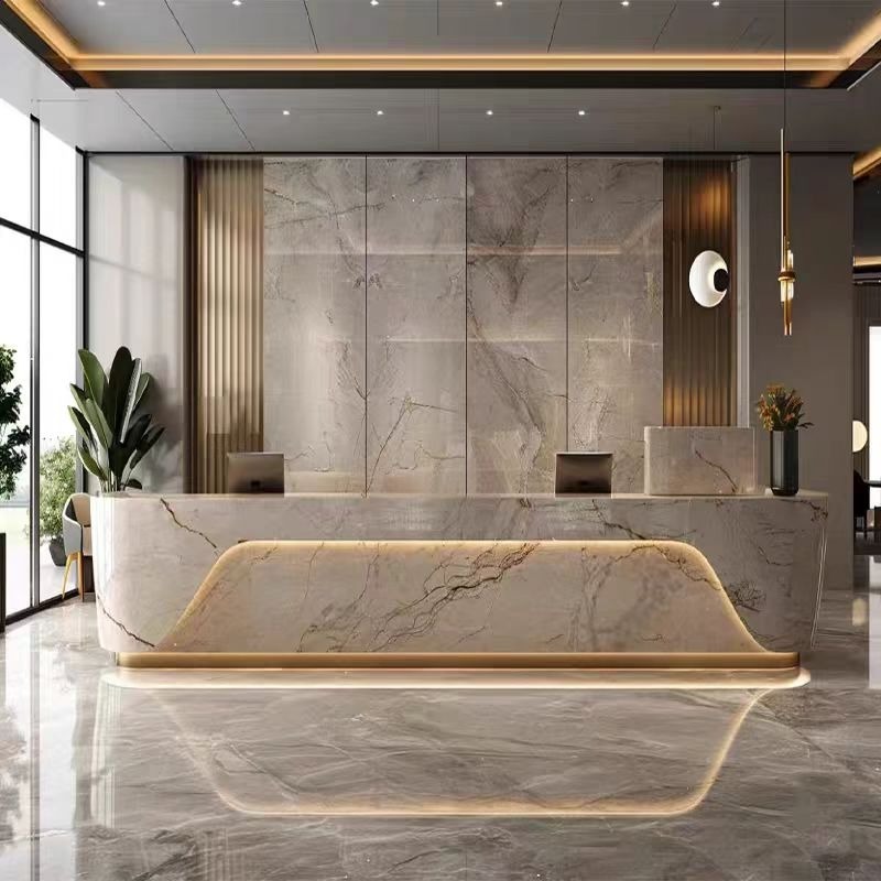 Floor Elegant Reception Desk L – Home Office Tienda recenzja i cena