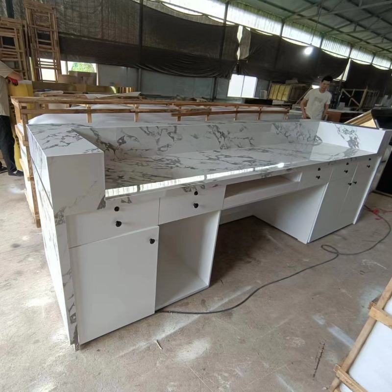 Floor Elegant Reception Desk L – Home Office Tienda recenzja i cena