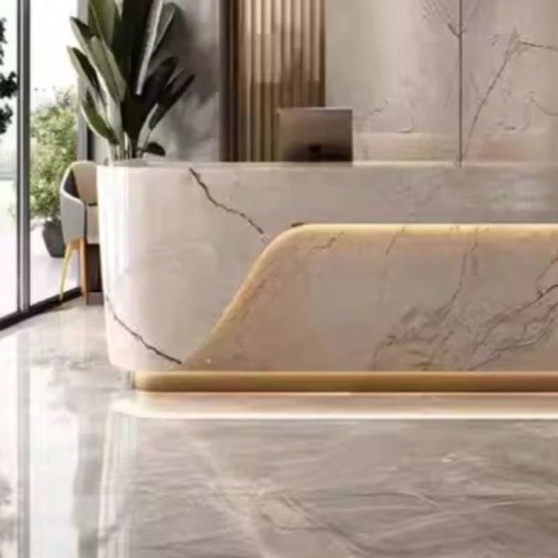 Floor Elegant Reception Desk L – Home Office Tienda recenzja i cena