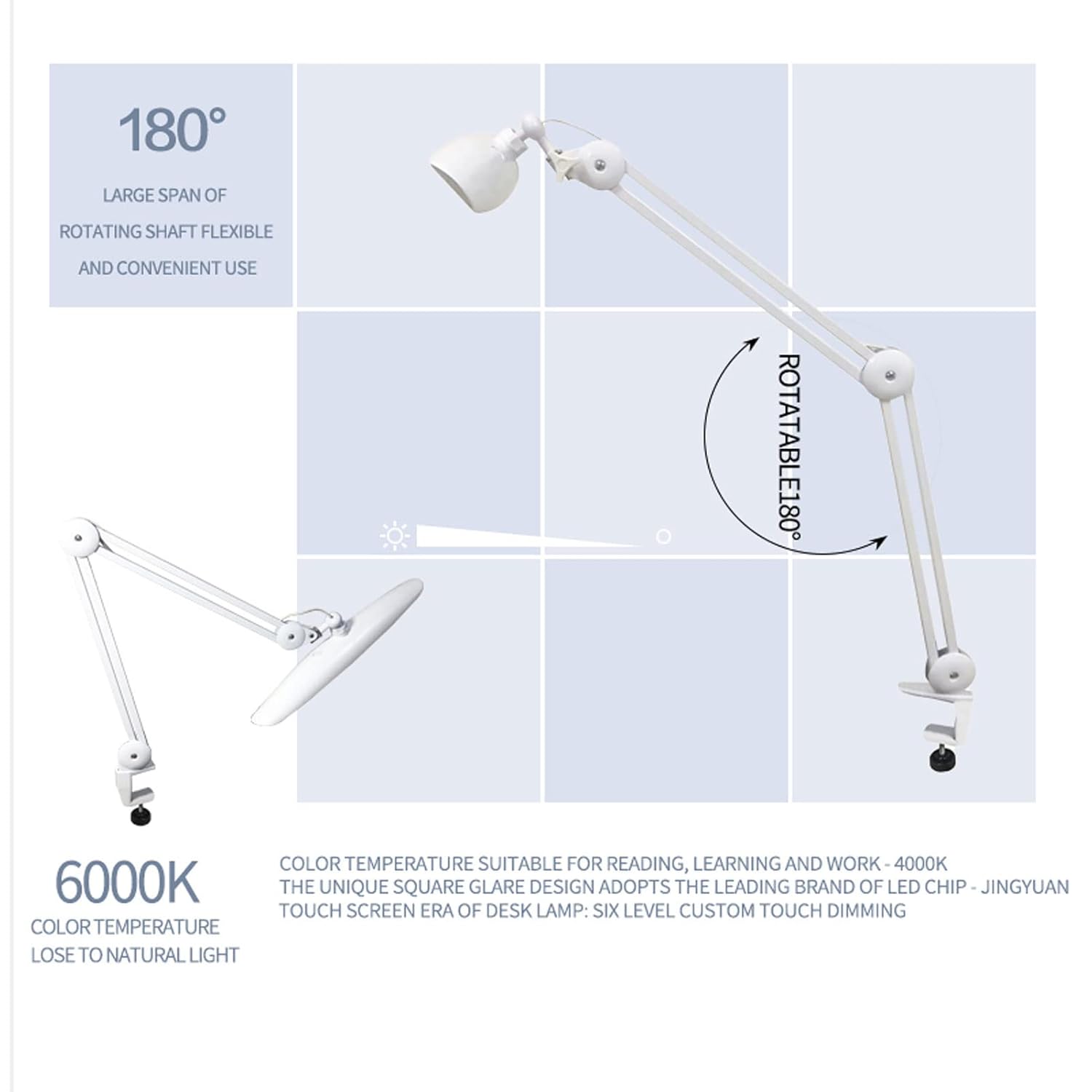 24W LED Desk Lamp with Clam 19 – Home Office Setup recenzja i cena