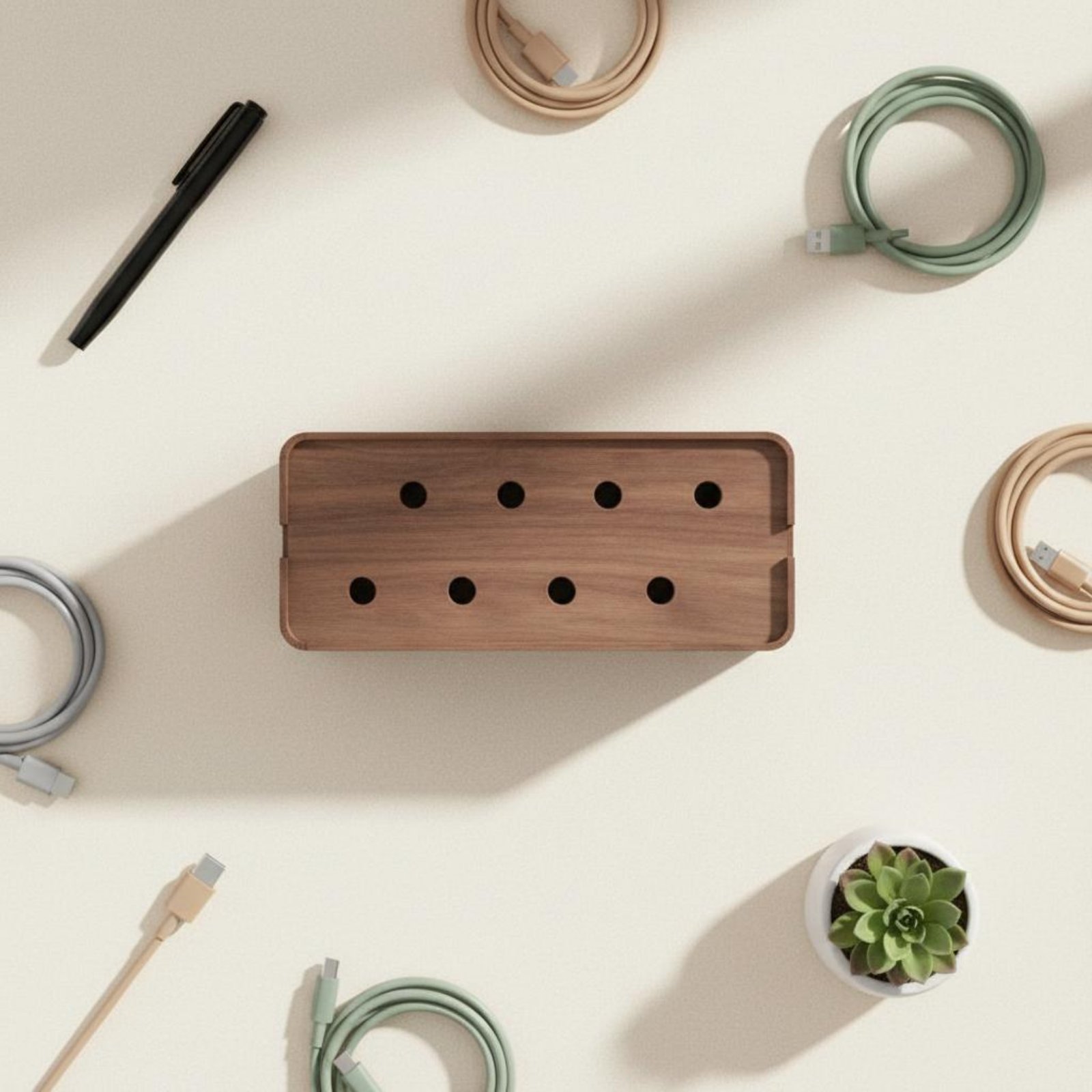 Power Strip Box Walnut Finish  – Power Strip Desk recenzja i cena