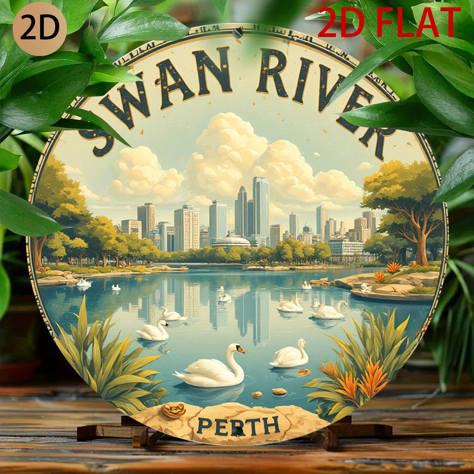 Rustic style round Swan River  – Home Office Logo recenzja i cena