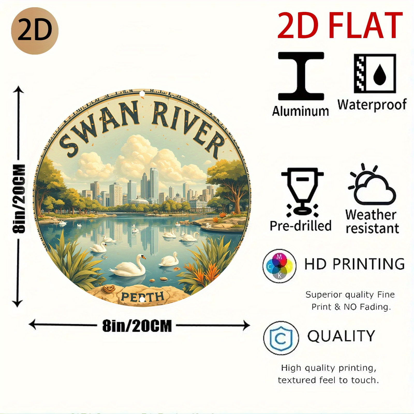 Rustic style round Swan River  – Home Office Logo recenzja i cena