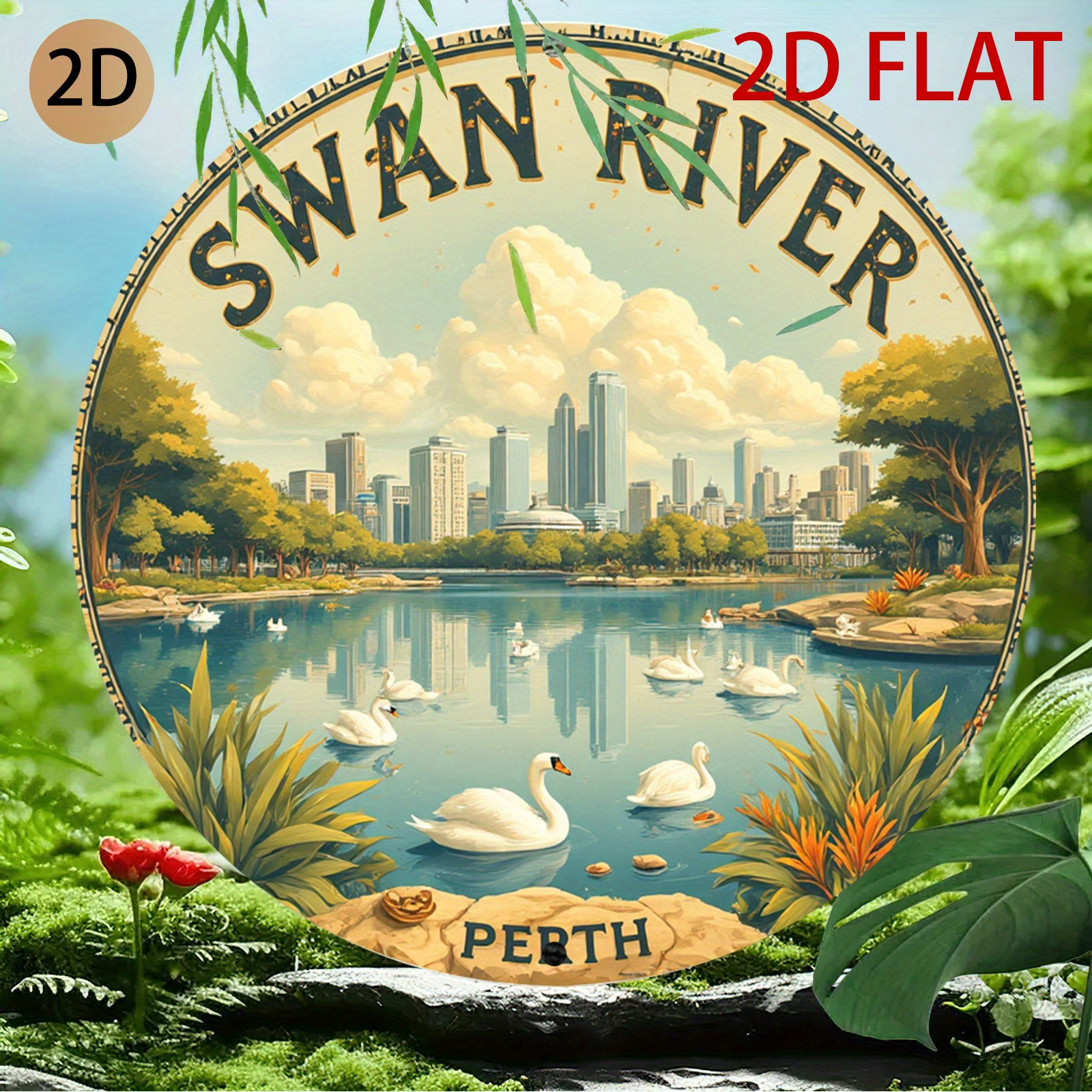 Rustic style round Swan River  – Home Office Logo recenzja i cena