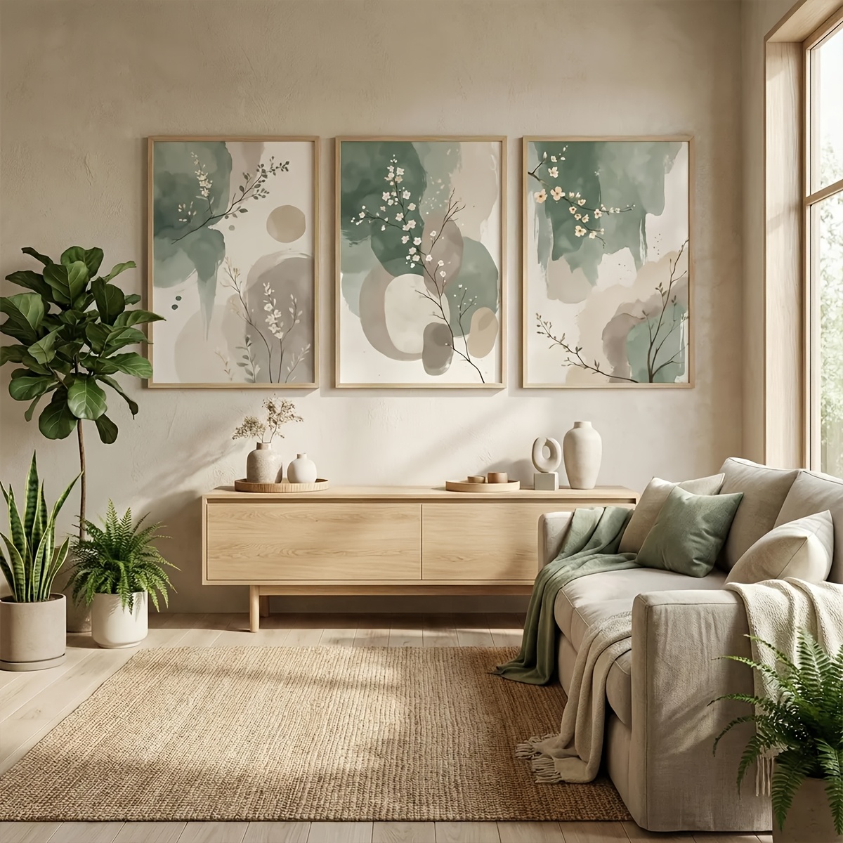 3pcs Japanese-Style Plant Canv – Home Office Word recenzja i cena