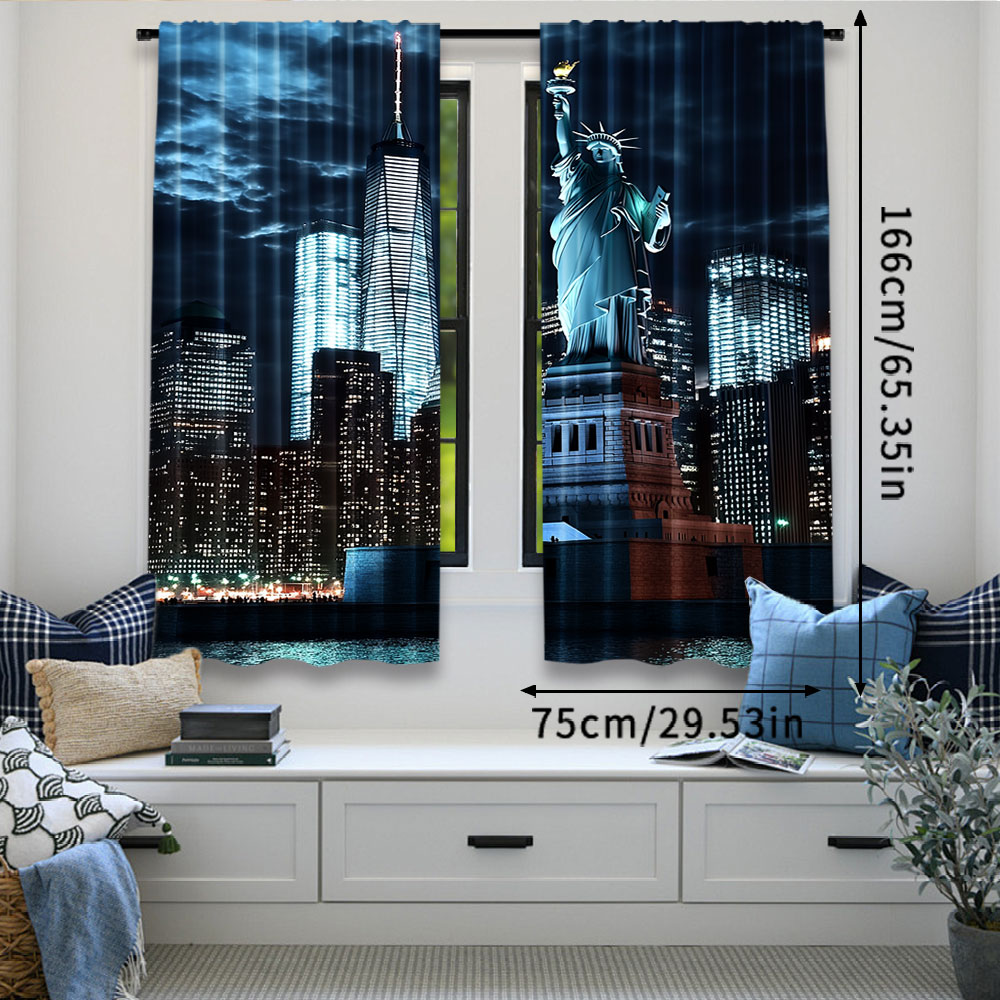 2Pcs Statue Of Liberty Curtain – Home Office York recenzja i cena
