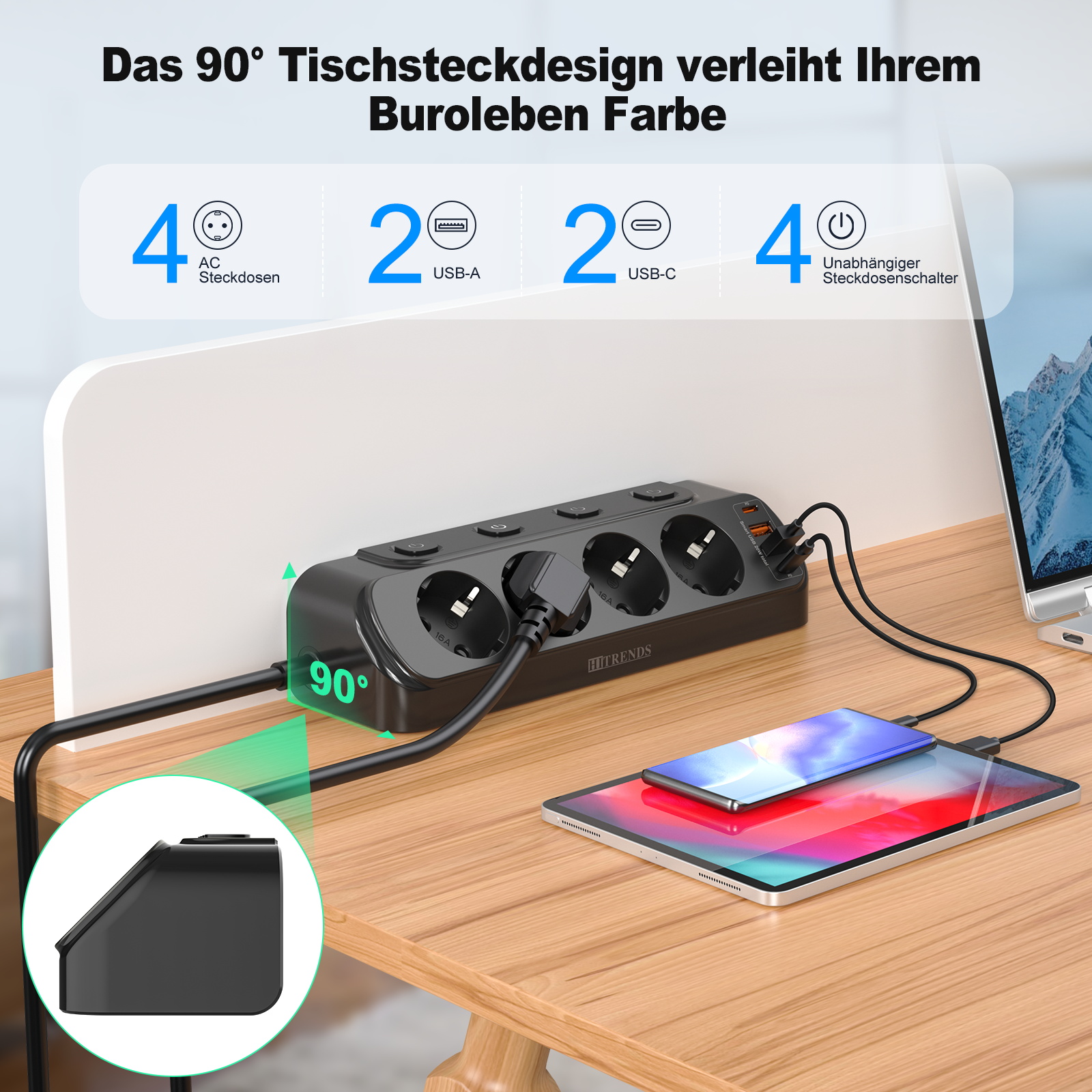 European Desktop Socket multi- – Power Strip Desk recenzja i cena