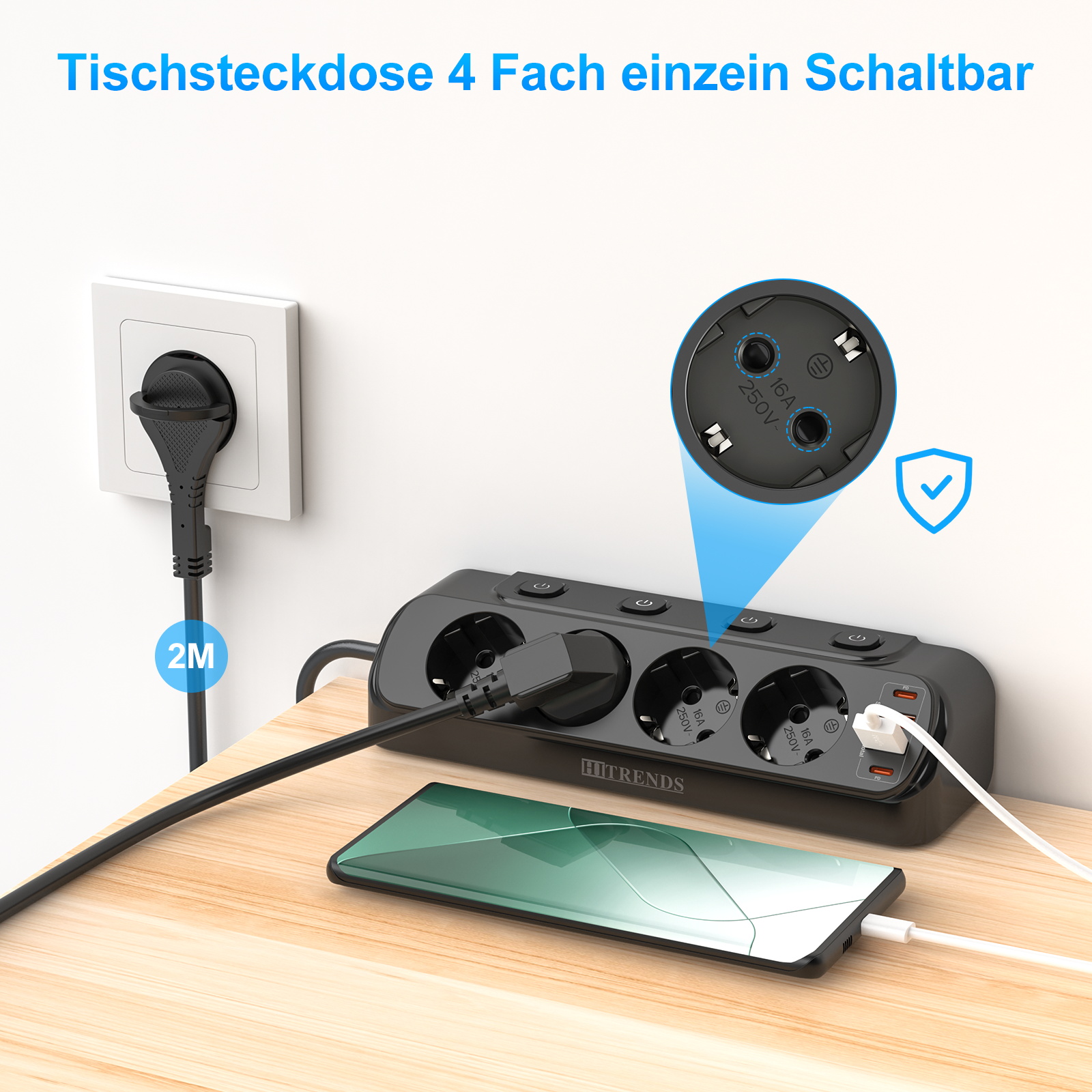 European Desktop Socket multi- – Power Strip Desk recenzja i cena