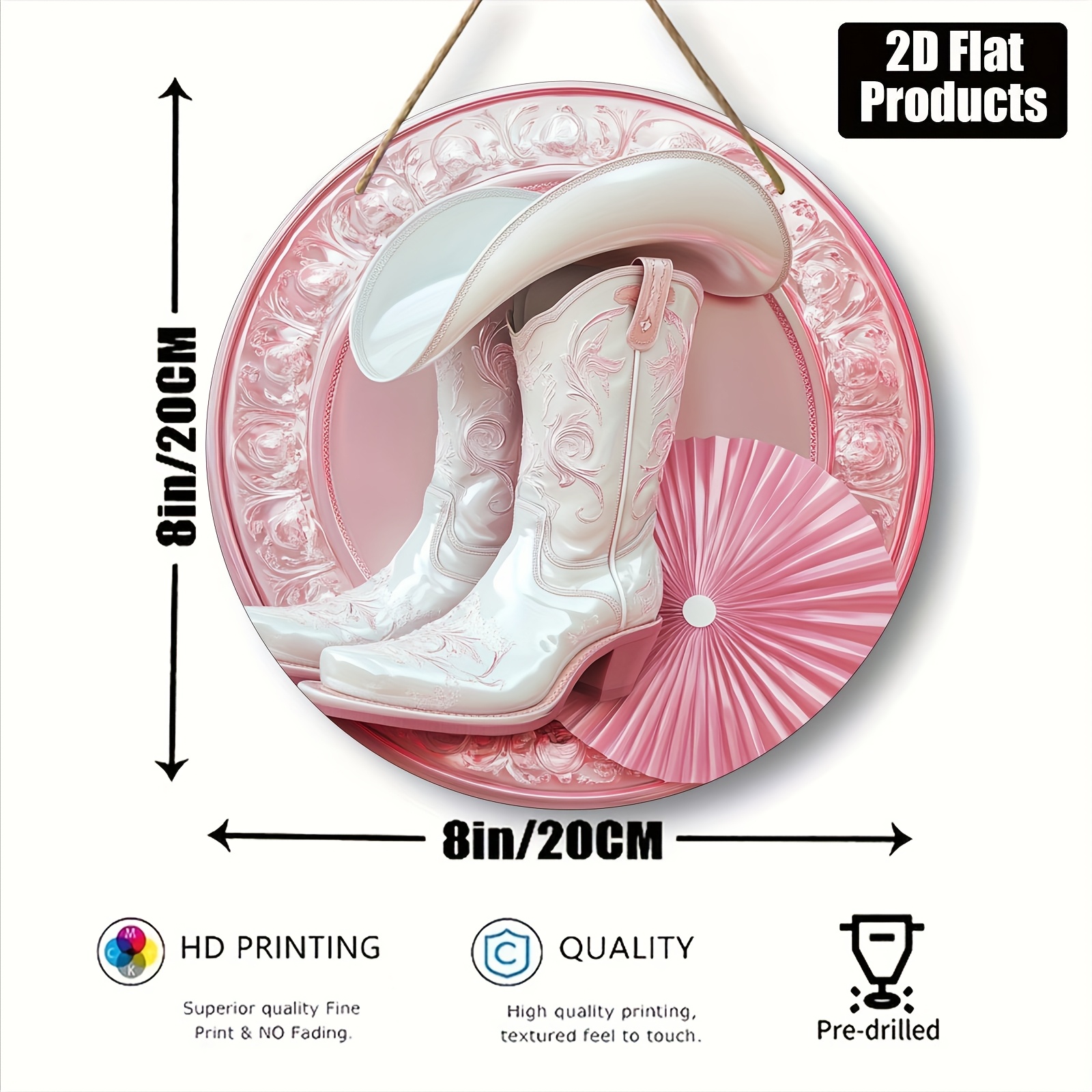 2D Metal Sign, Pink Cowboy Boo – Home Office Kitchen recenzja i cena