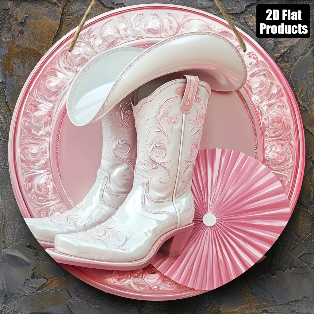 2D Metal Sign, Pink Cowboy Boo – Home Office Kitchen recenzja i cena