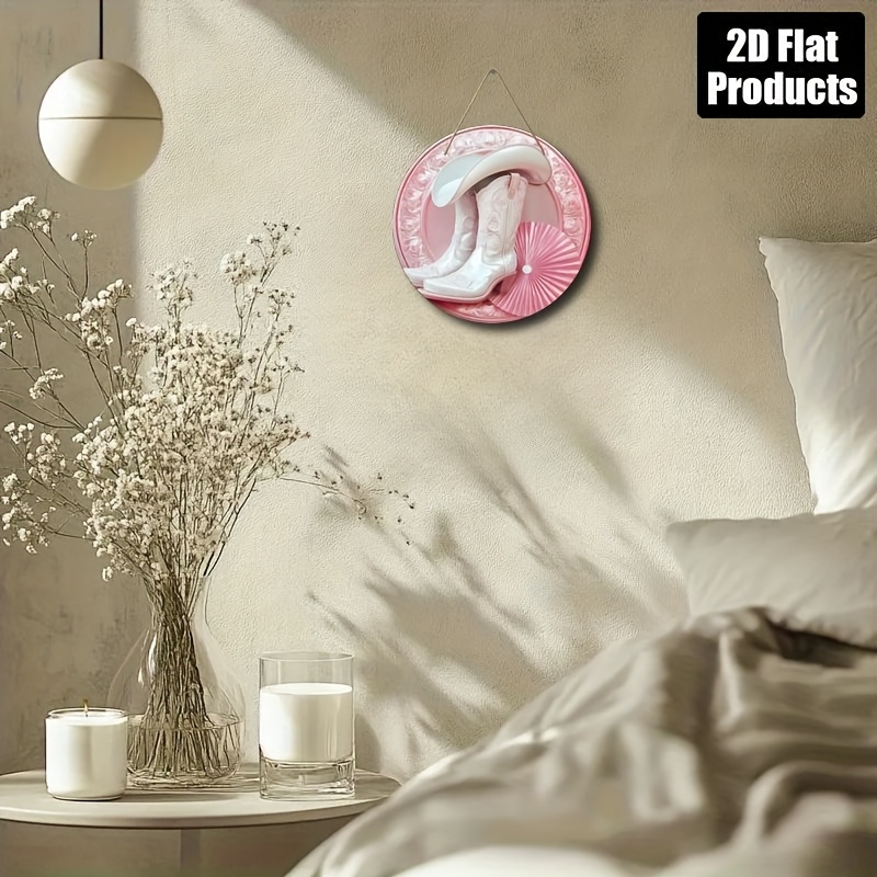 2D Metal Sign, Pink Cowboy Boo – Home Office Kitchen recenzja i cena