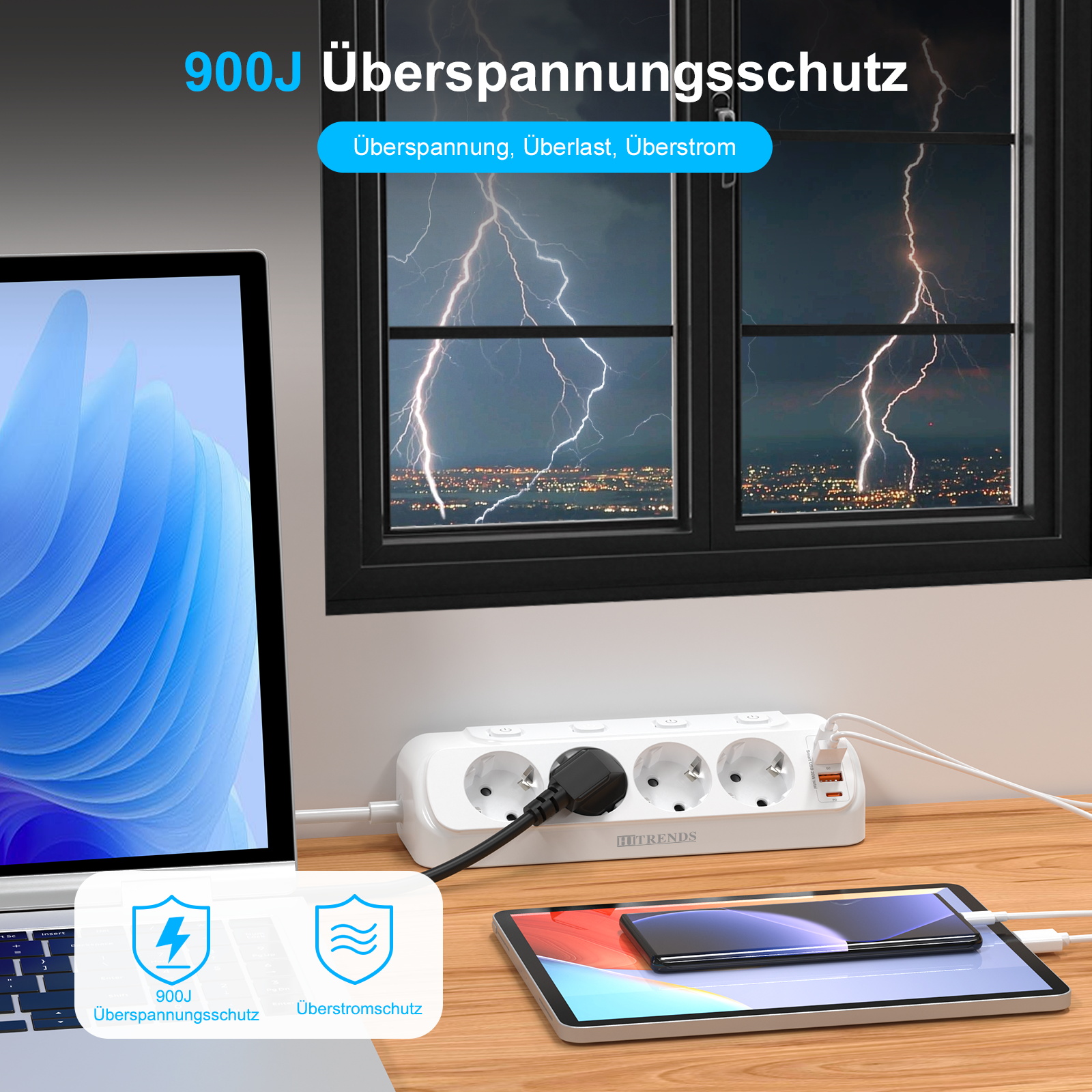 8-in-1 multi-functional corner – Power Strip Desk recenzja i cena