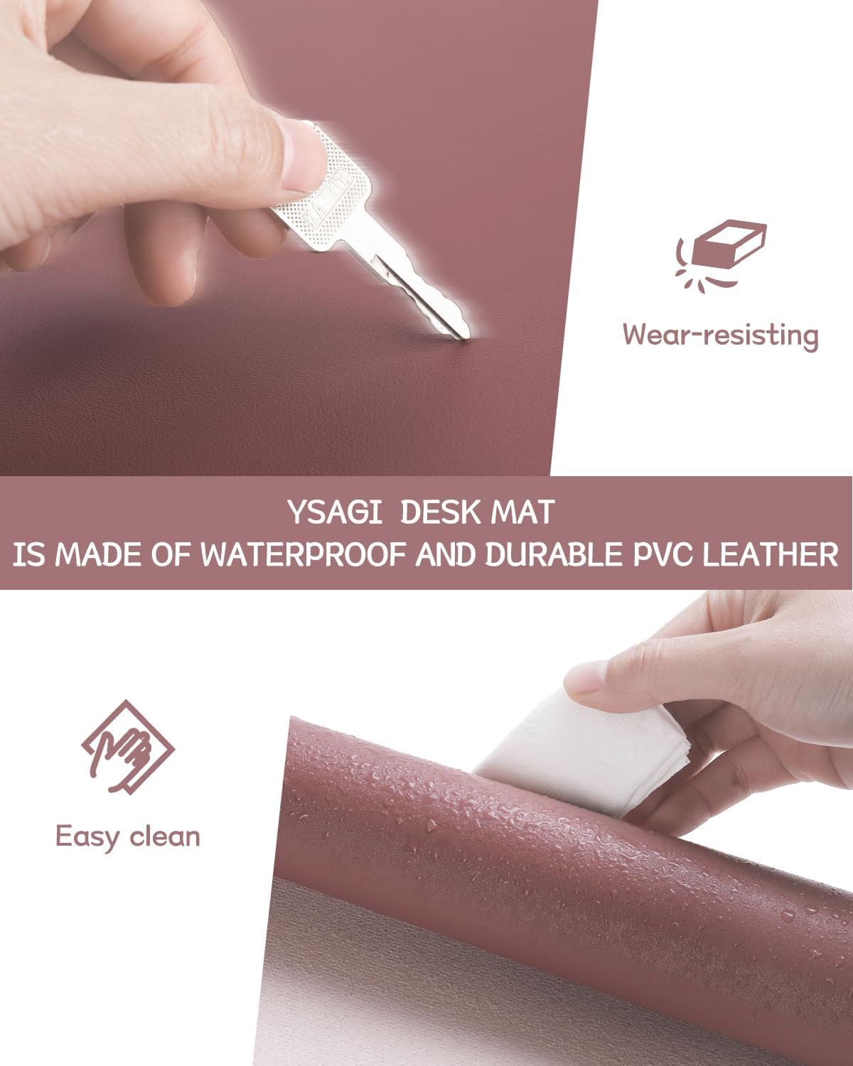 Non-Slip Leather Desk Pad, Wat – Home Office Keyboard And Mouse recenzja i cena