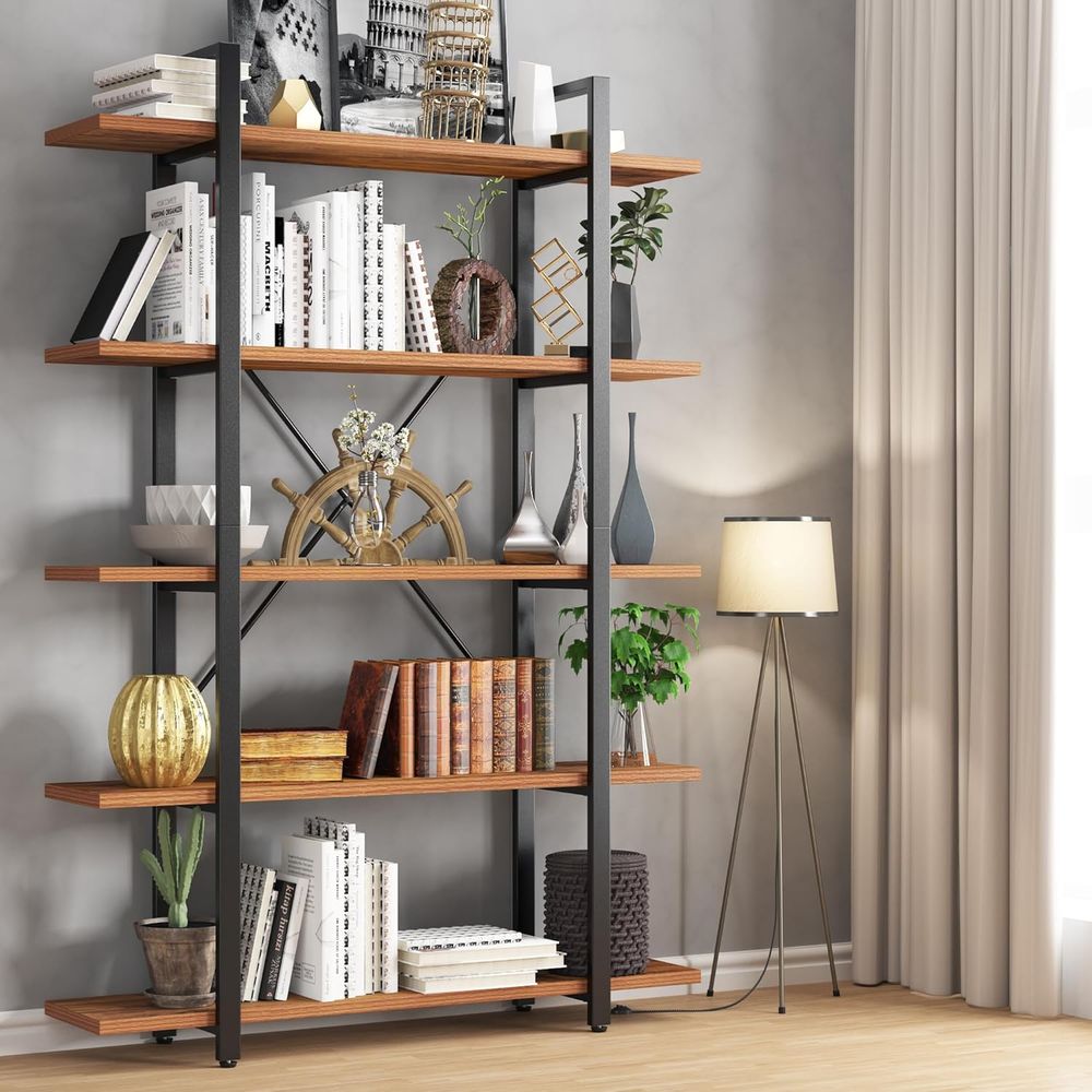 Rustic 6-Foot Tall 5-Tier Wide – Home Office Industrial Style recenzja i cena