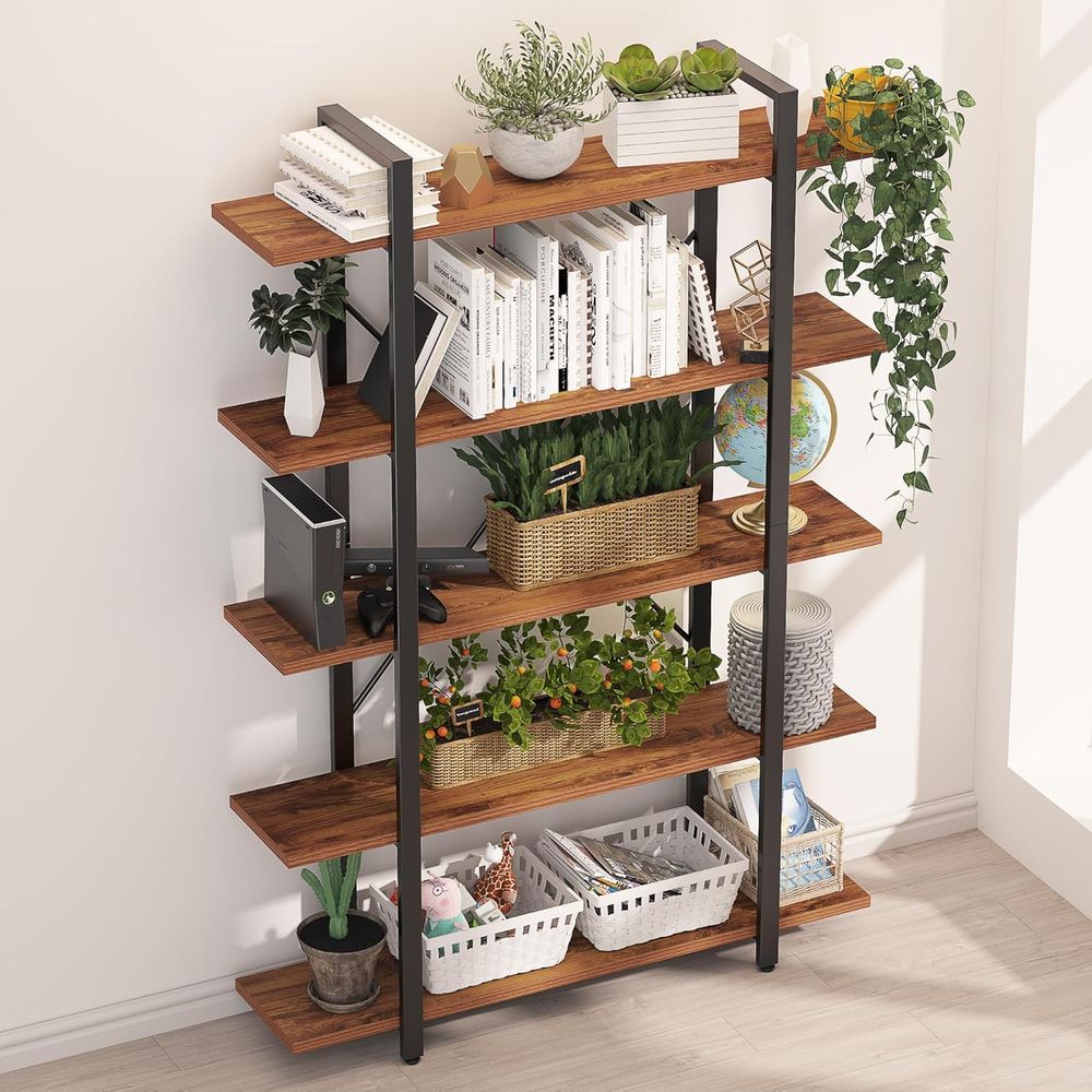 Rustic 6-Foot Tall 5-Tier Wide – Home Office Industrial Style recenzja i cena