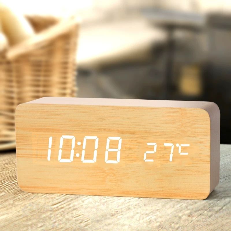 Wooden Digital Alarm Clock, LE – Led Desk Clock recenzja i cena