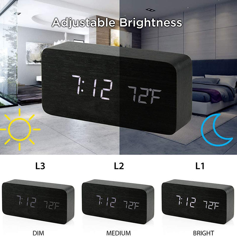 Wooden Digital Alarm Clock, LE – Led Desk Clock recenzja i cena
