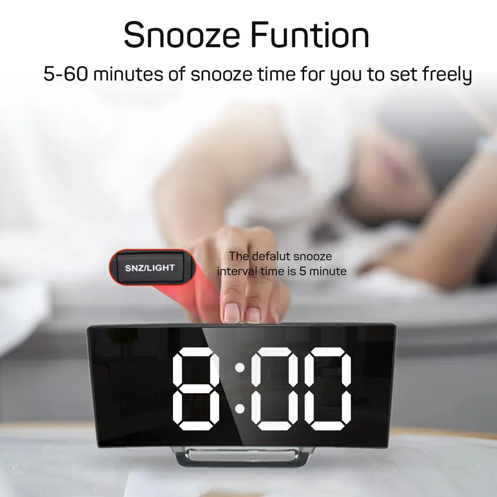 1pc LED Mirror Digital Clock B – Led Desk Clock recenzja i cena