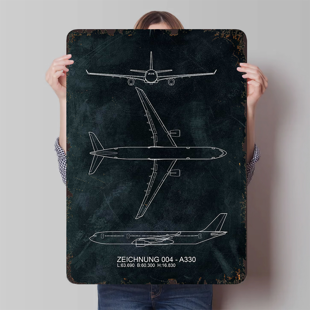 A330 Aircraft Blueprint Metal  – Home Office Industrial Style recenzja i cena