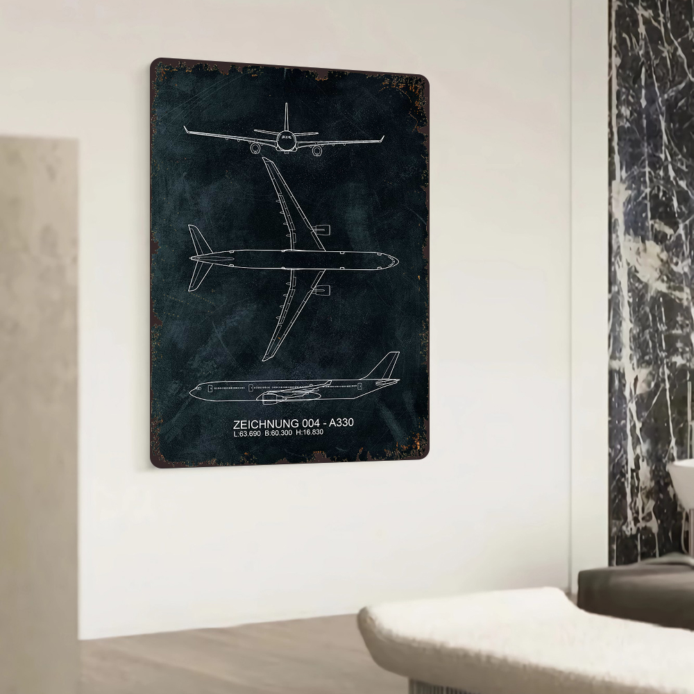 A330 Aircraft Blueprint Metal  – Home Office Industrial Style recenzja i cena