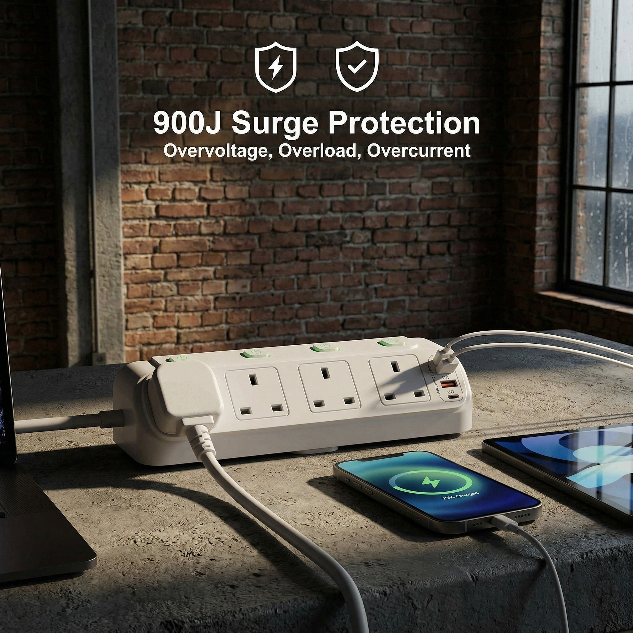 UK Plug Independent Switches 2 – Power Strip Desk recenzja i cena