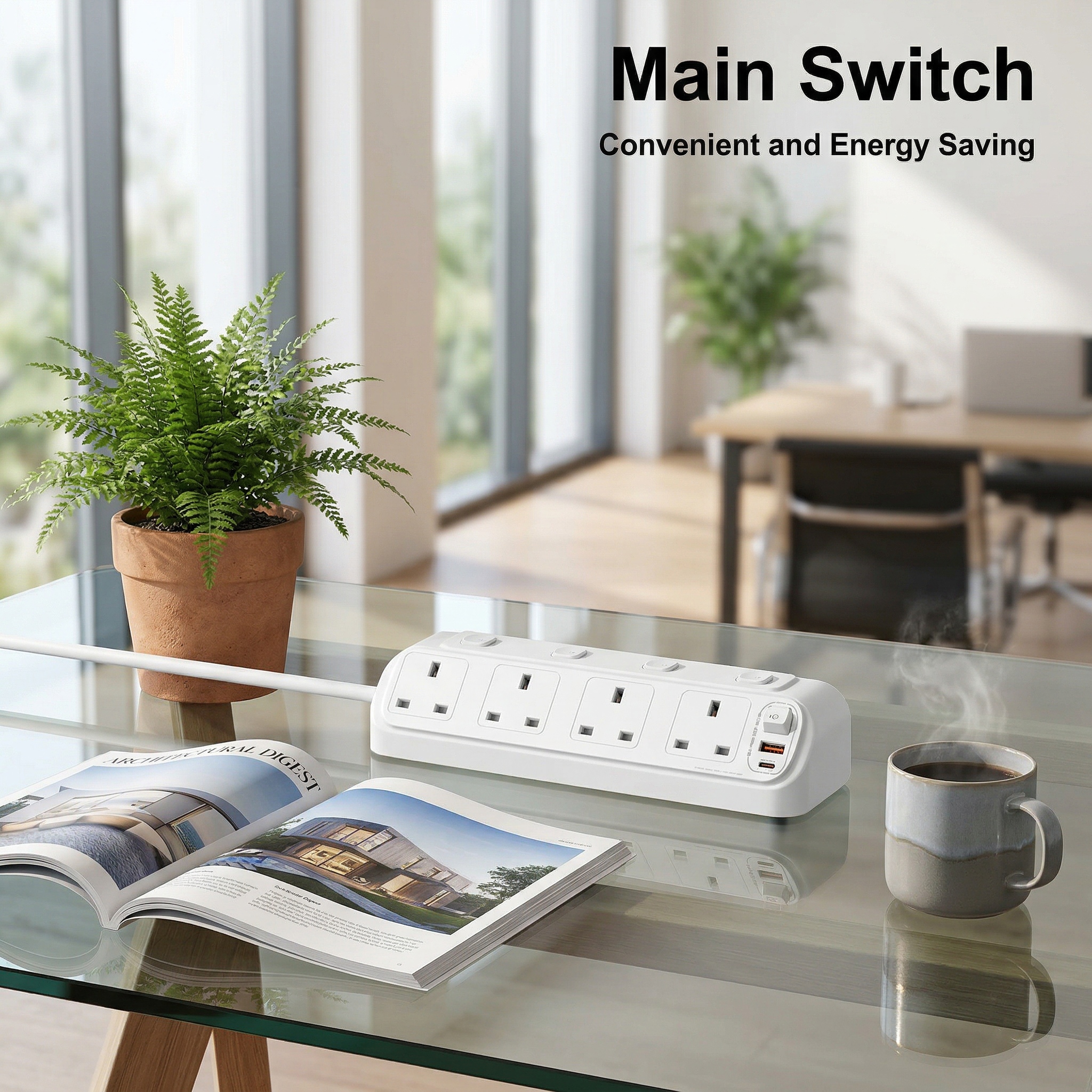 UK Plug Independent Switches 2 – Power Strip Desk recenzja i cena