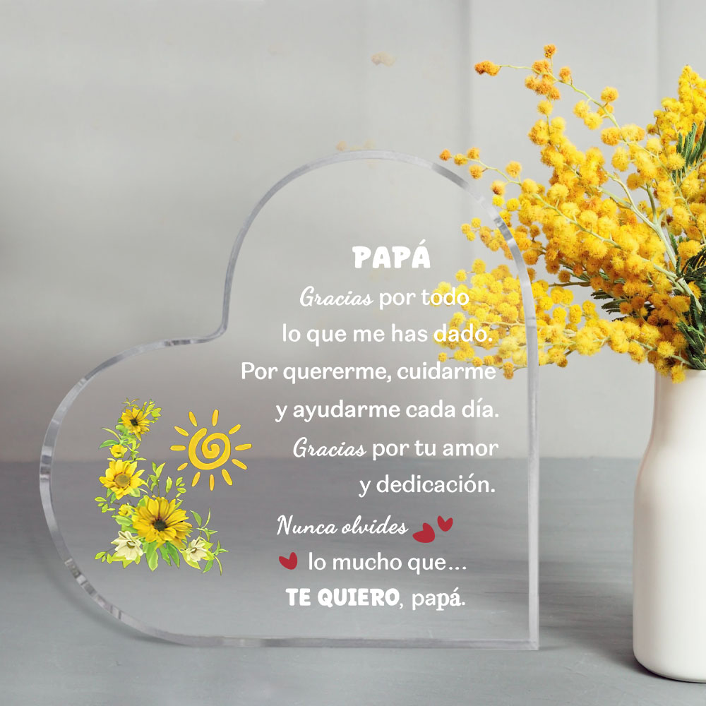 Spanish dad heart-shaped acryl – Home Office Logo recenzja i cena