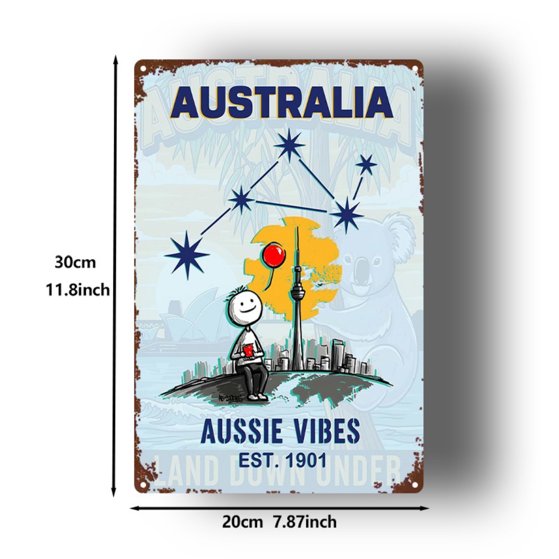 Metal Sign 2D Flat 1pc Austral – Home Office Australia recenzja i cena