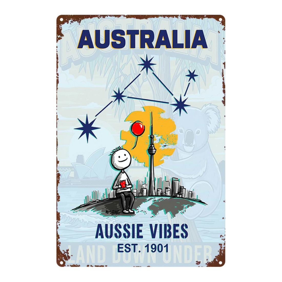 Metal Sign 2D Flat 1pc Austral – Home Office Australia recenzja i cena