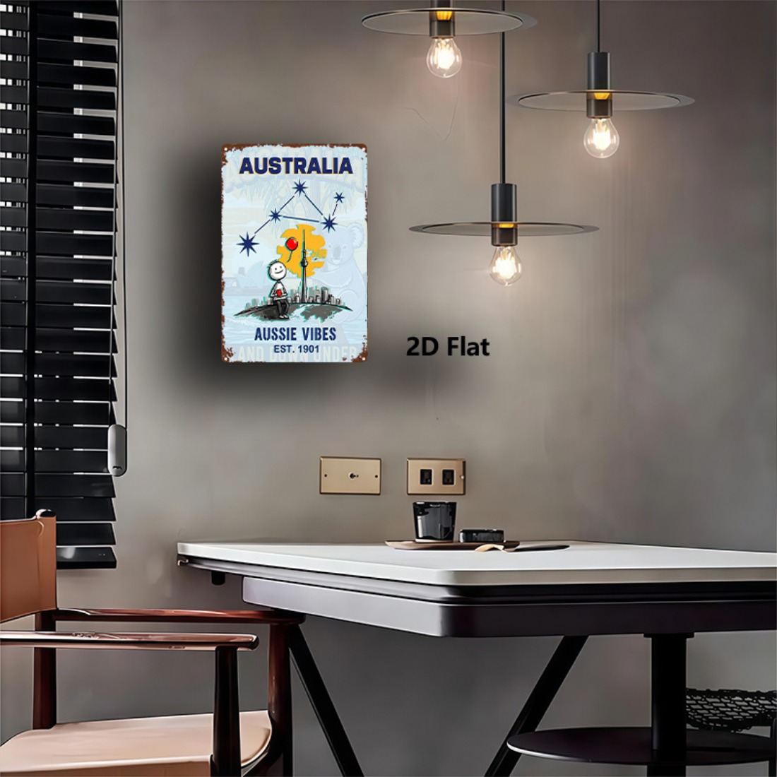 Metal Sign 2D Flat 1pc Austral – Home Office Australia recenzja i cena