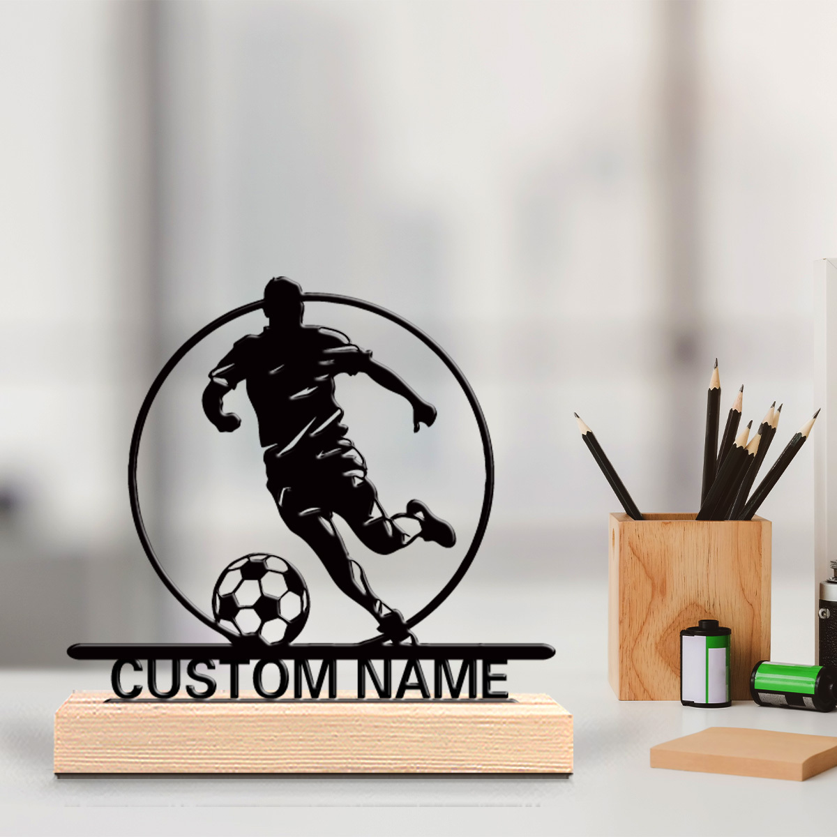 Custom Soccer Player Metal Sta – Home Office Setup recenzja i cena