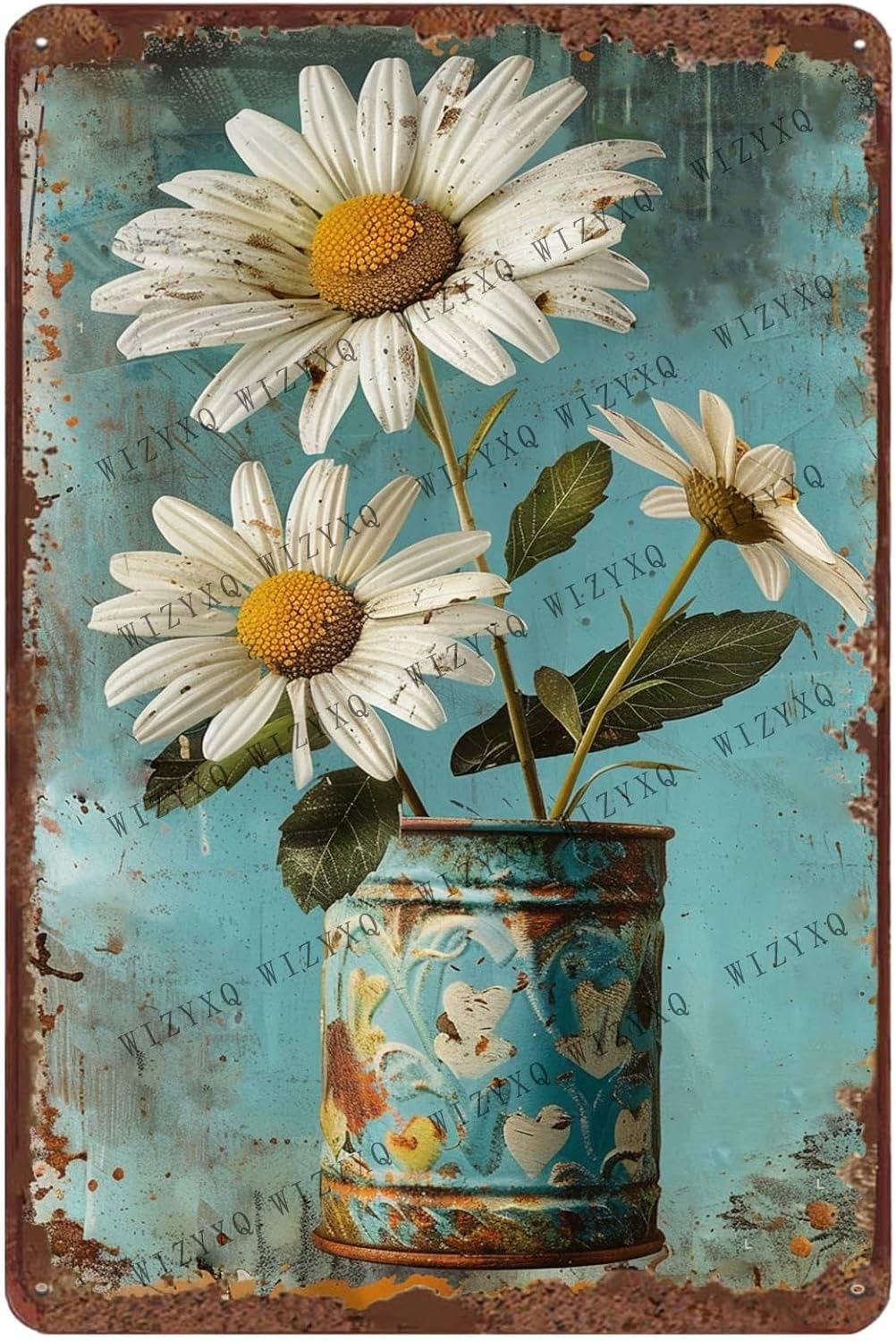 Metal Signs White Daisy Flower – Home Office Kitchen recenzja i cena