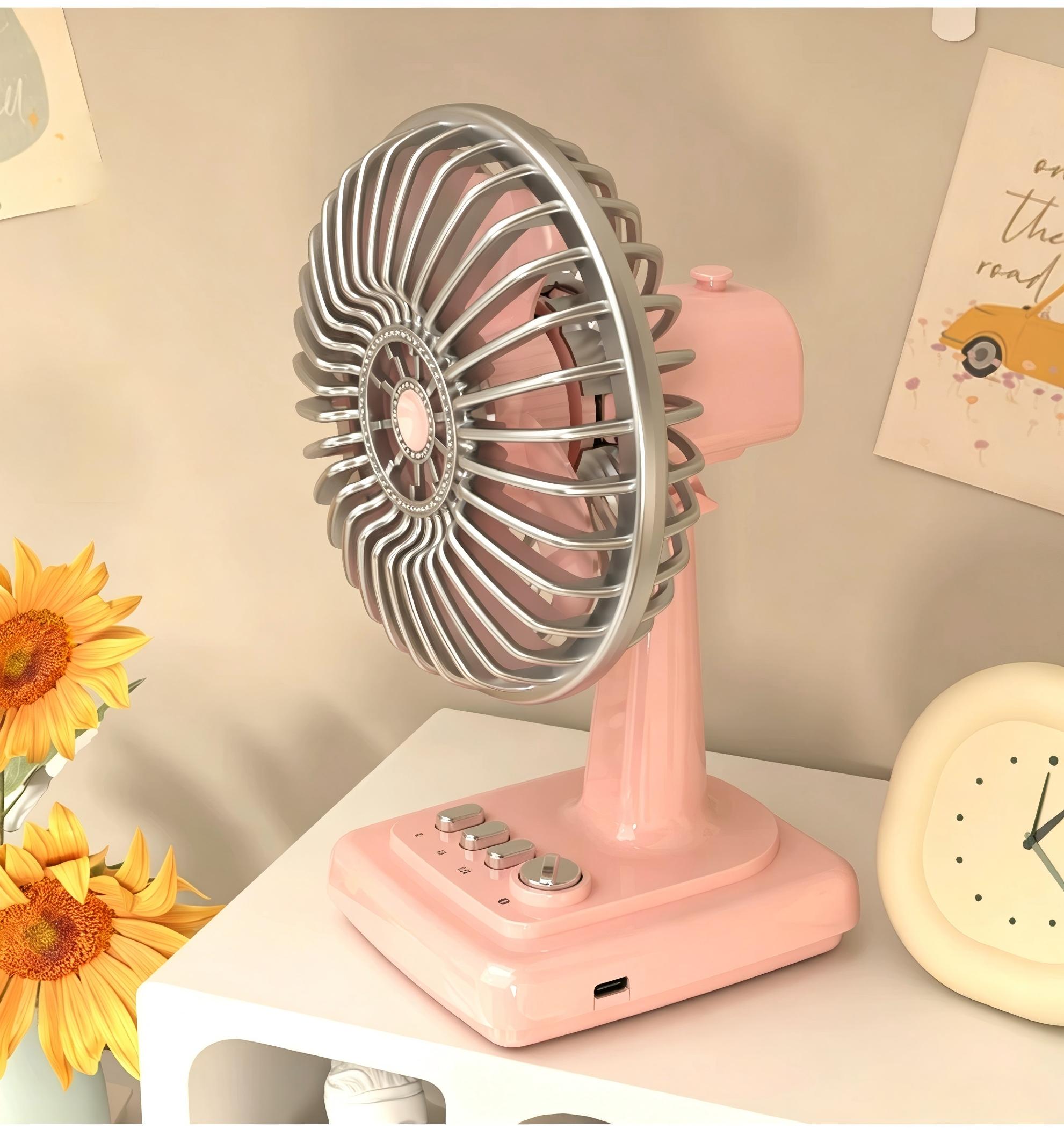 Retro Alloy Desktop Fan 3 Spee – Home Office Setup recenzja i cena