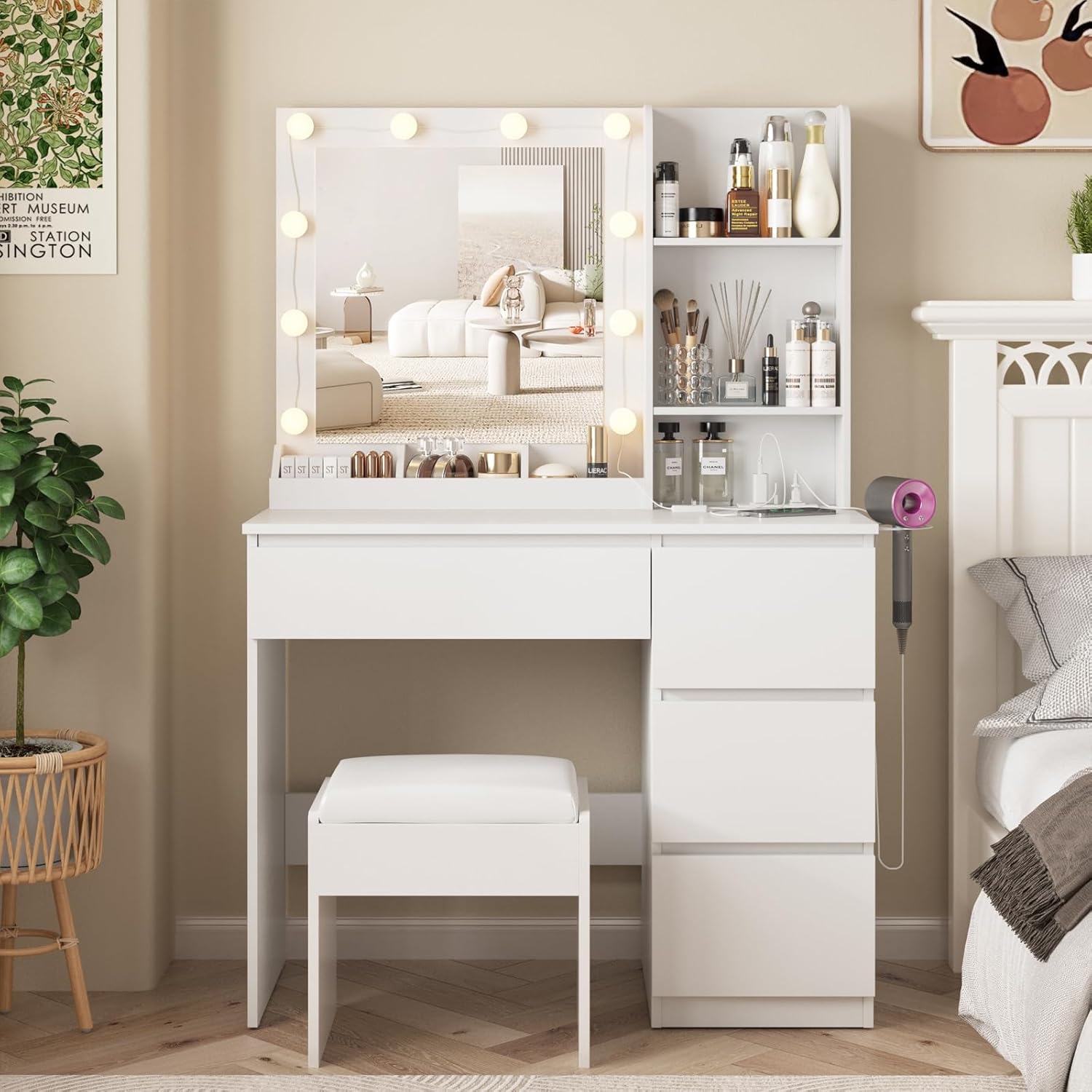 Makeup Vanity Desk Set with Mi – Power Strip Desk recenzja i cena