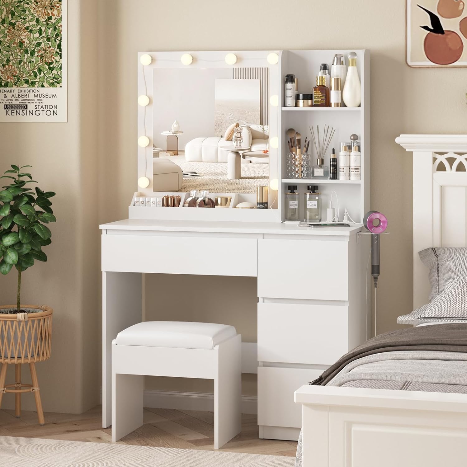 Makeup Vanity Desk Set with Mi – Power Strip Desk recenzja i cena
