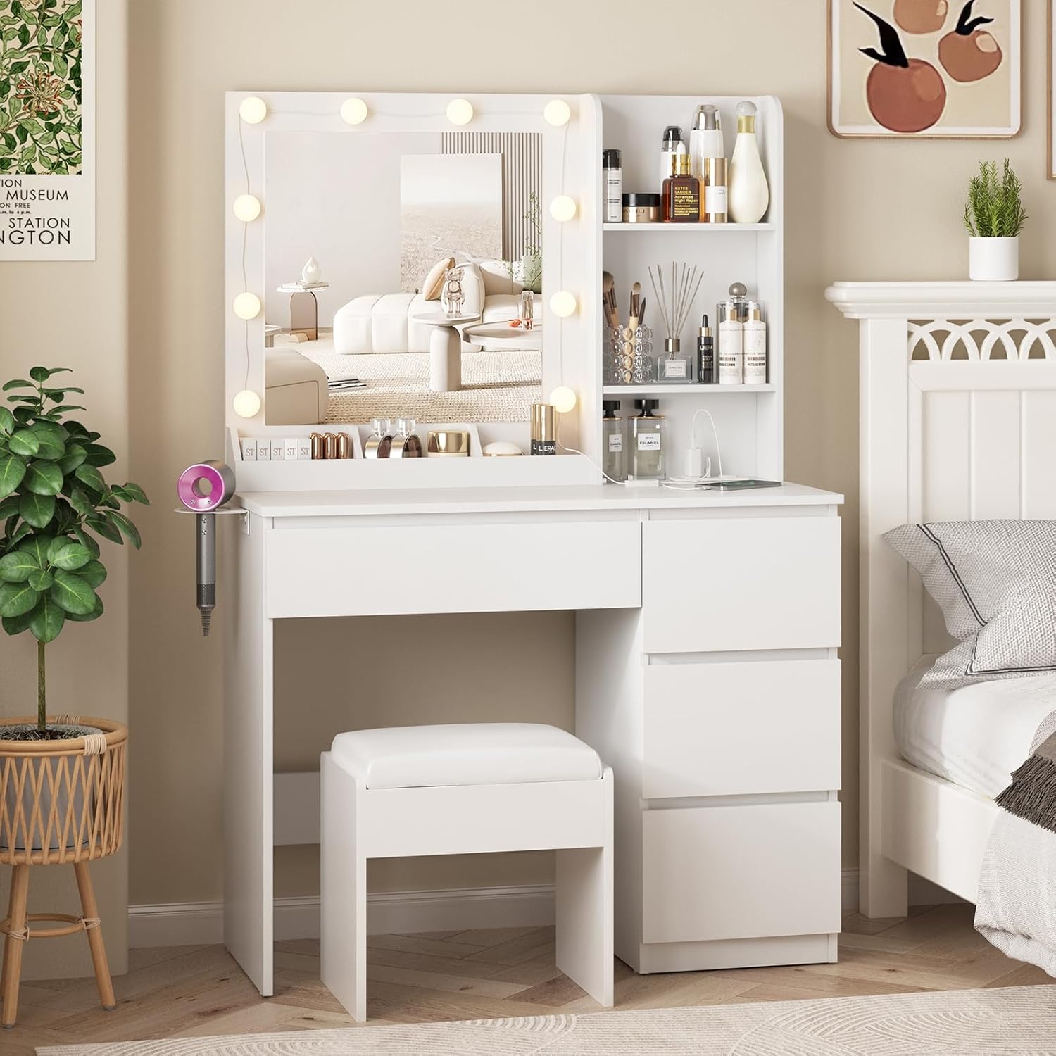 Makeup Vanity Desk Set with Mi – Power Strip Desk recenzja i cena