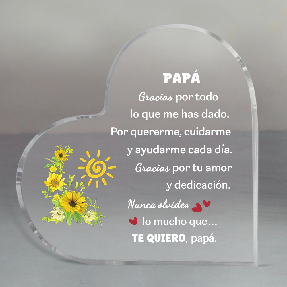 Spanish dad heart-shaped acryl – Home Office Logo recenzja i cena