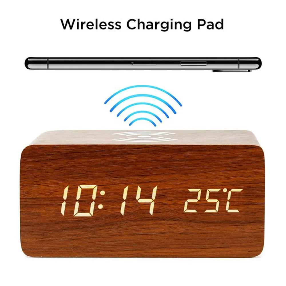 Alarm Clock LED Digital Wooden – Led Desk Clock recenzja i cena