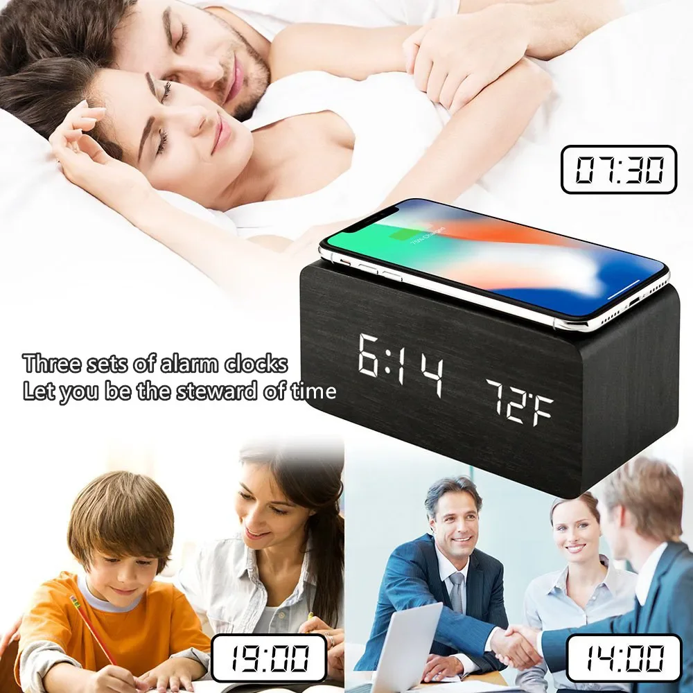 Alarm Clock LED Digital Wooden – Led Desk Clock recenzja i cena