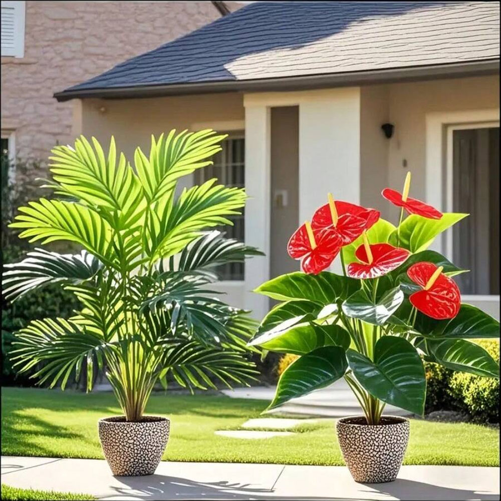 2sets Large Artificial Palm Pl – Home Office Word recenzja i cena