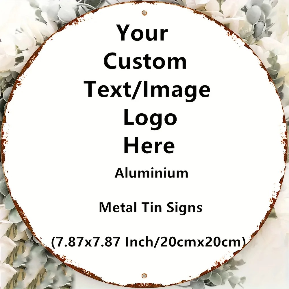 Custom Round Tin Sign - Vintag – Home Office Logo recenzja i cena