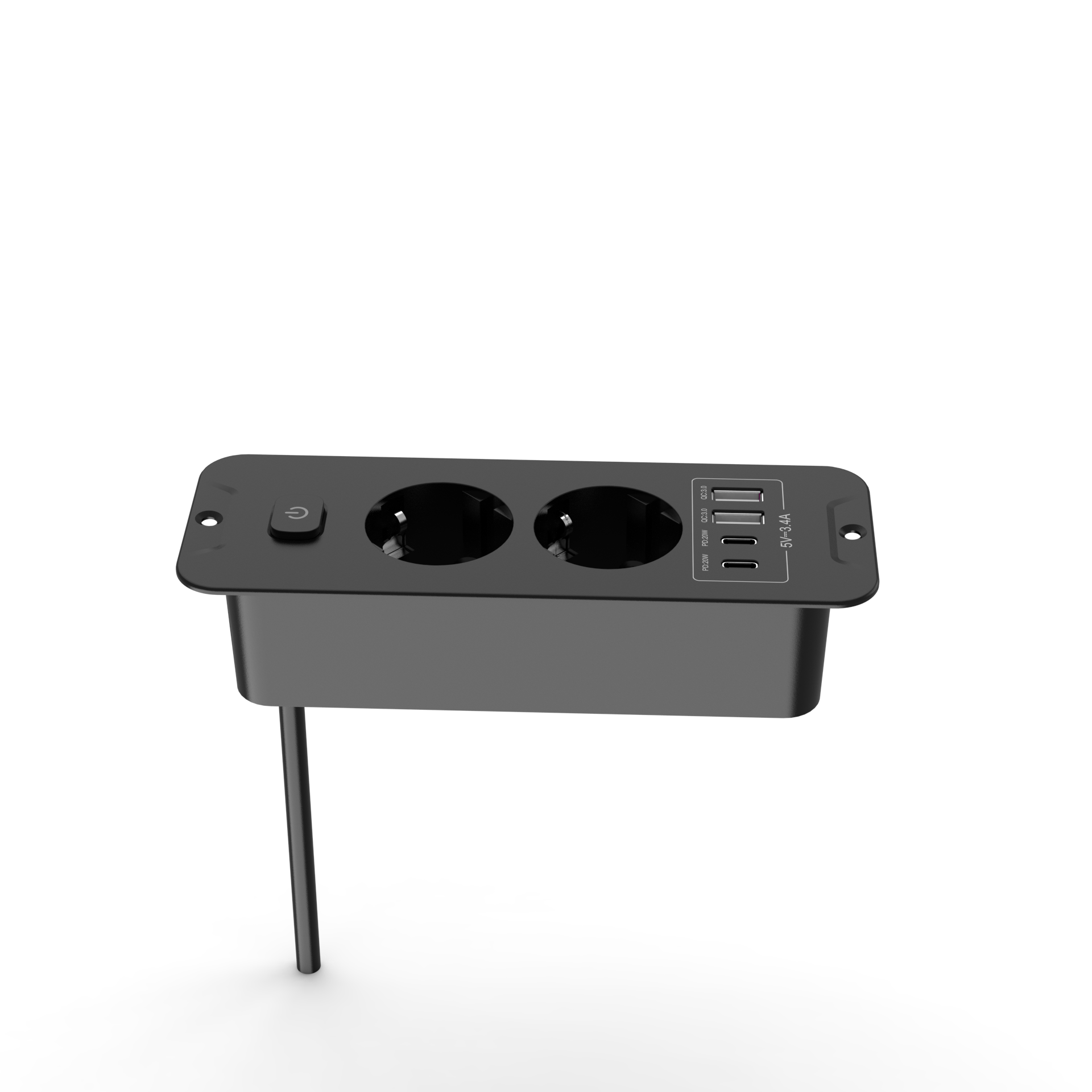 Desktop Built-in Socket with 2 – Power Strip Desk recenzja i cena